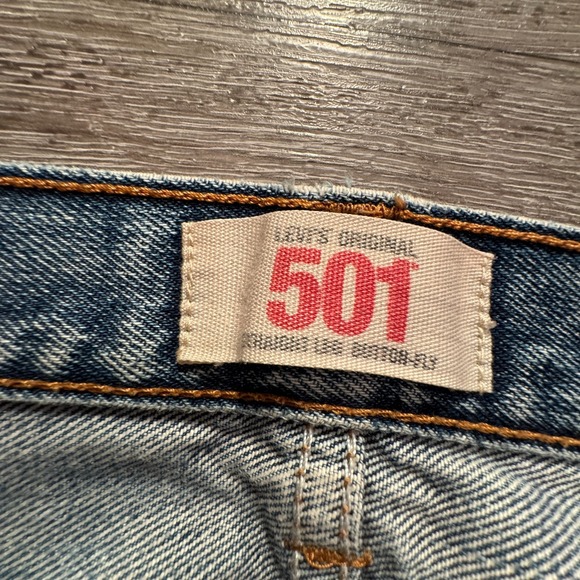 Vintage Levis Jeans 501 Mens 40 Blue Denim Faded Cotton 40x28 Western Button Fly - Picture 3 of 13